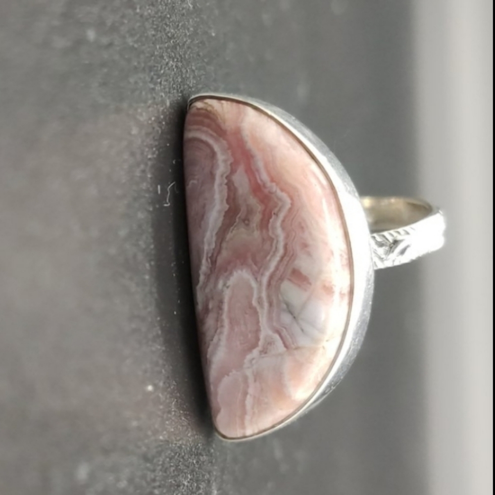 Pink Stone Rhodochrosite Ring - Picture 4 of 5